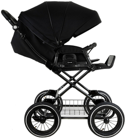 Детская коляска Roan Bass Next Classic d12 2.0 3 в 1 с автокреслом Tutis Elo Black BNC/85/2 Caviar/Black/руч.Cappuccino