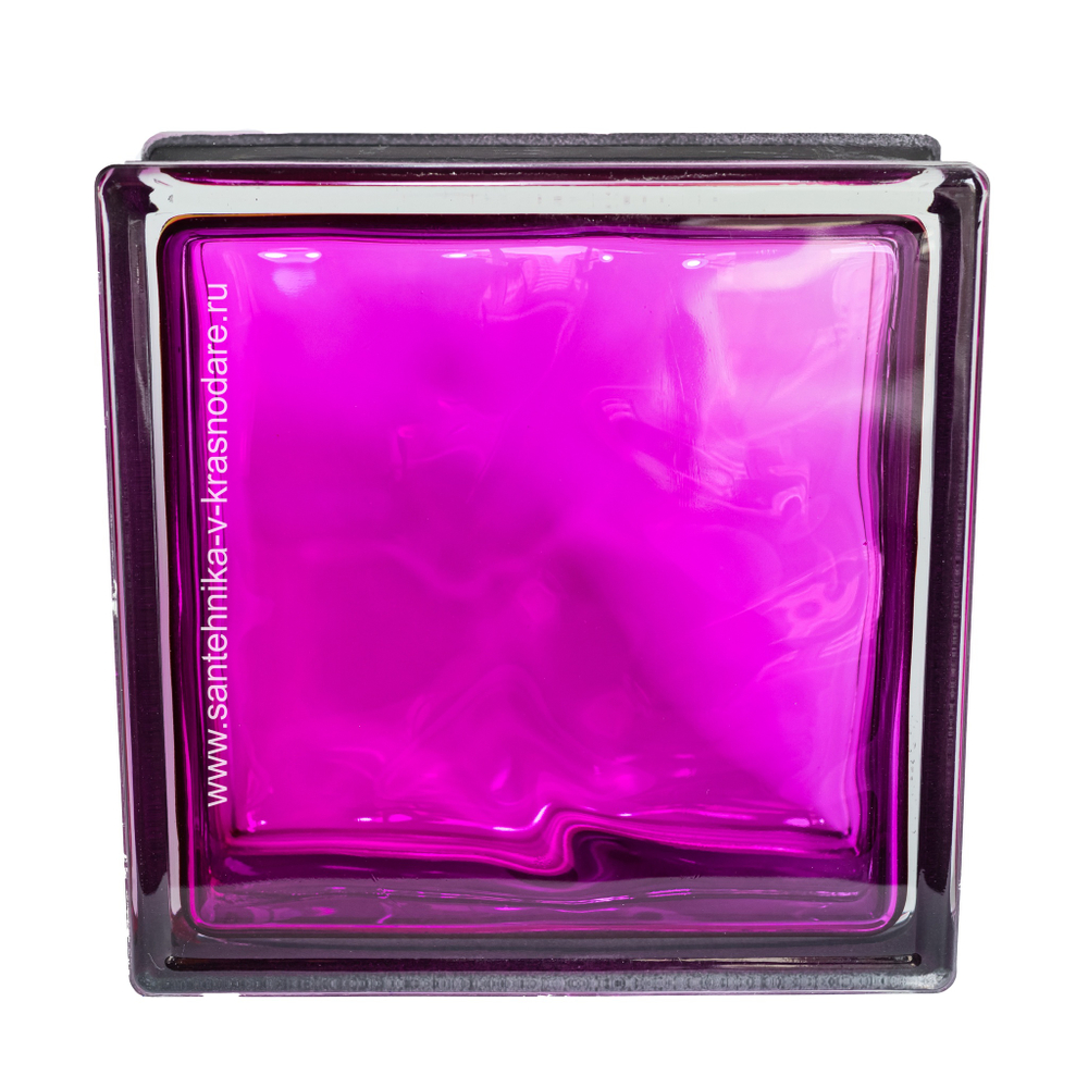 Купить  Стеклоблок малиновый волна  черный бриллиант  Vitrablok  19х19x8
