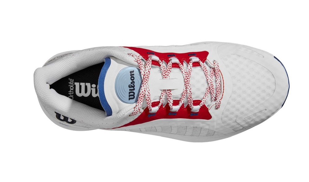 Женские  кросовки для Padel Wilson Hurakn Pro - white/wilson red/de ja vu blue