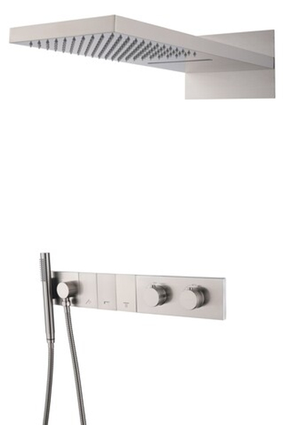 Встроенная душевая система ZODIAC с термостатом, трехпозиционная Nikel Brush