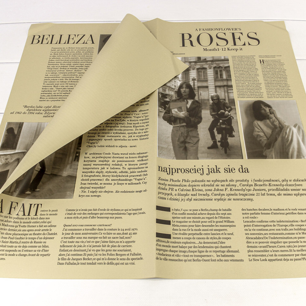 Пленка В листах 20 шт 57 х 57 см "Газета ROSES" (Бежевый)