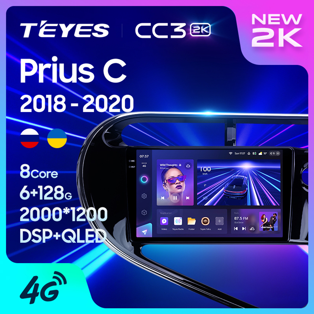 Teyes CC3 2K 9"для Toyota Prius C 2017+ (прав)