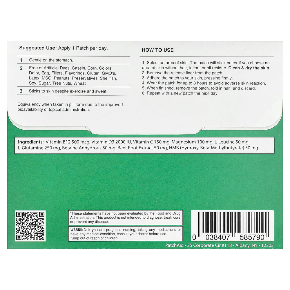 PatchAid, патч для поддержки результативности и восстановления, 30 патчей