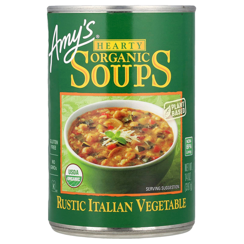 Amy's, Hearty Organic Soups, итальянские деревенские овощи, 397 г (14 унций)
