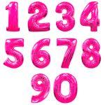 Шар (40''/102 см) Цифра, 3, Фуше, 1 шт. в уп.