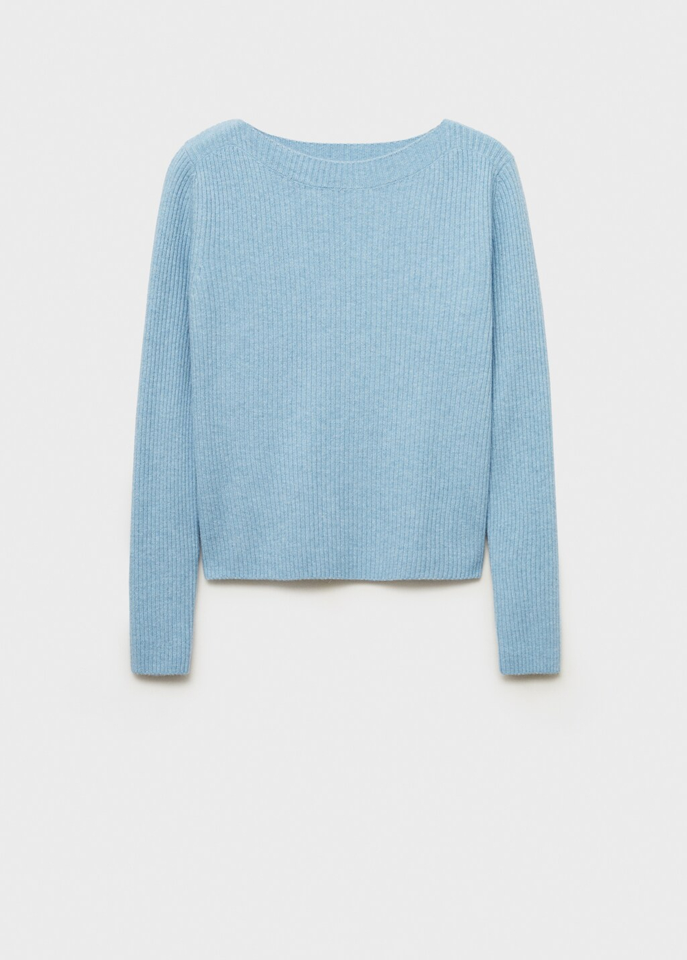 Джемпер в рубчик с вырезом-лодочкой