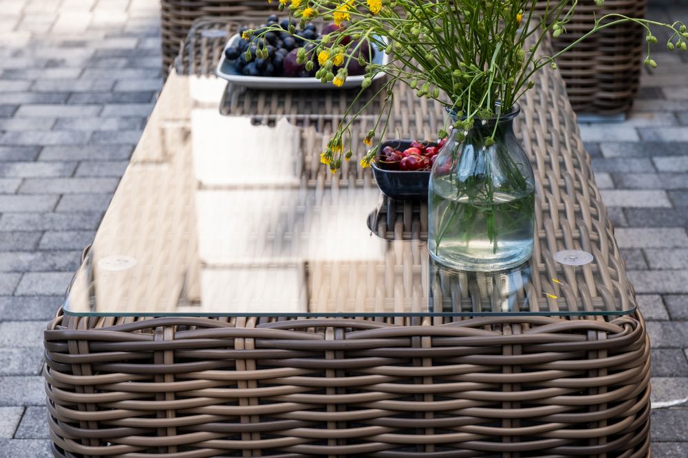 "Палермо" лаунж-зона из искусственного ротанга, цвет соломенный