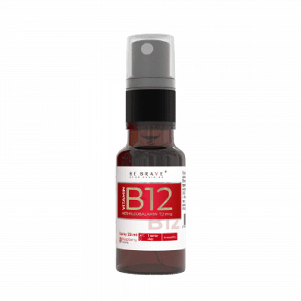 BE BRAVE by DR. Davidian Vitamin B12, БАД Витамин B12 в виде спрея, в природной форме, 20 мл. 120 нажатий.