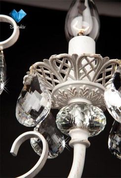 Бра с хрусталем 3305/1 белый с золотом/прозрачный хрусталь Strotskis Alda Eurosvet