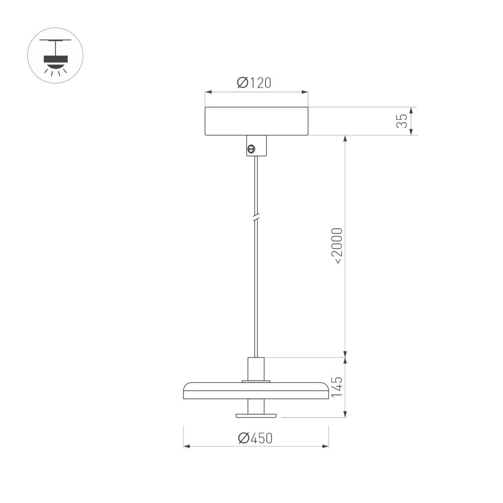 Светильник SP-KOTARO-R450-12W Warm2700 (BG-BG, 36 deg, 230V, TRIAC) (Arlight, IP20) 057226