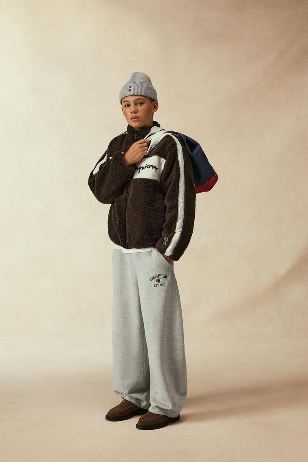 ZARA X CHAMPION ® ТРИКОТАЖНАЯ ШАПКА, СЕРЫЙ МЕЛАНЖ