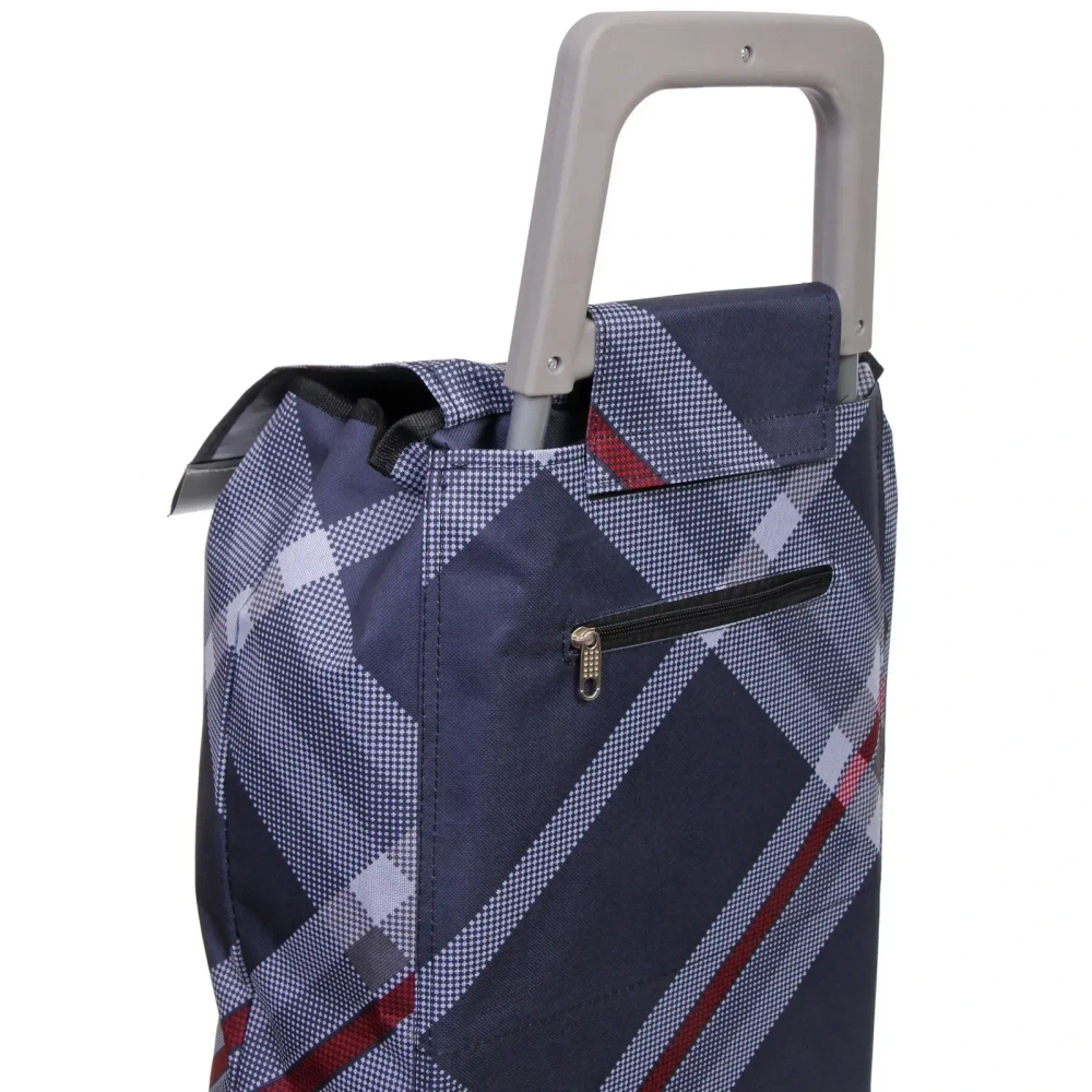 Тележка хозяйственная с сумкой (93*40*30см, колеса 15см,грузоподъемность до 40 кг) синяя