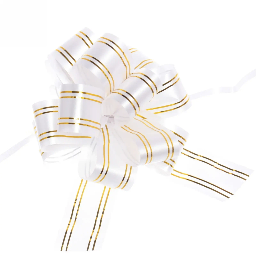 Бант для оформления подарка «Сияние» 3 см, d-11 см, Белый