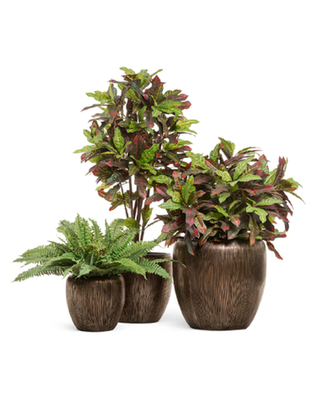 Кашпо TREEZ Effectory Wow Конус-Чаша Тёмное матовое золото в-46 см, д-49 см 41.3320-06-044-BRS-49