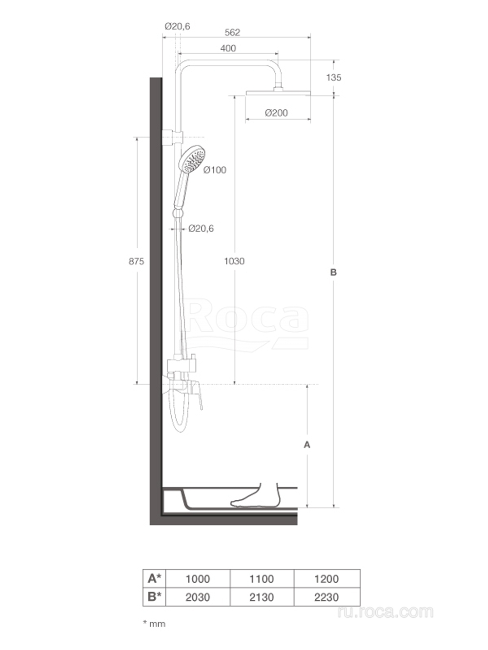 Душевая стойка Roca Victoria 5A9725C00