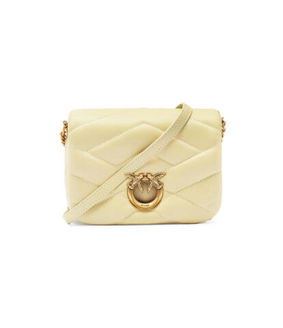 Кожаная сумка-мессенджер LOVE CLICK PUFF BABY SHEEP Pinko - желтый(101584 A1ET)