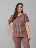 Пижама с бриджами КД-61/рогожкакоричневый-цепочка