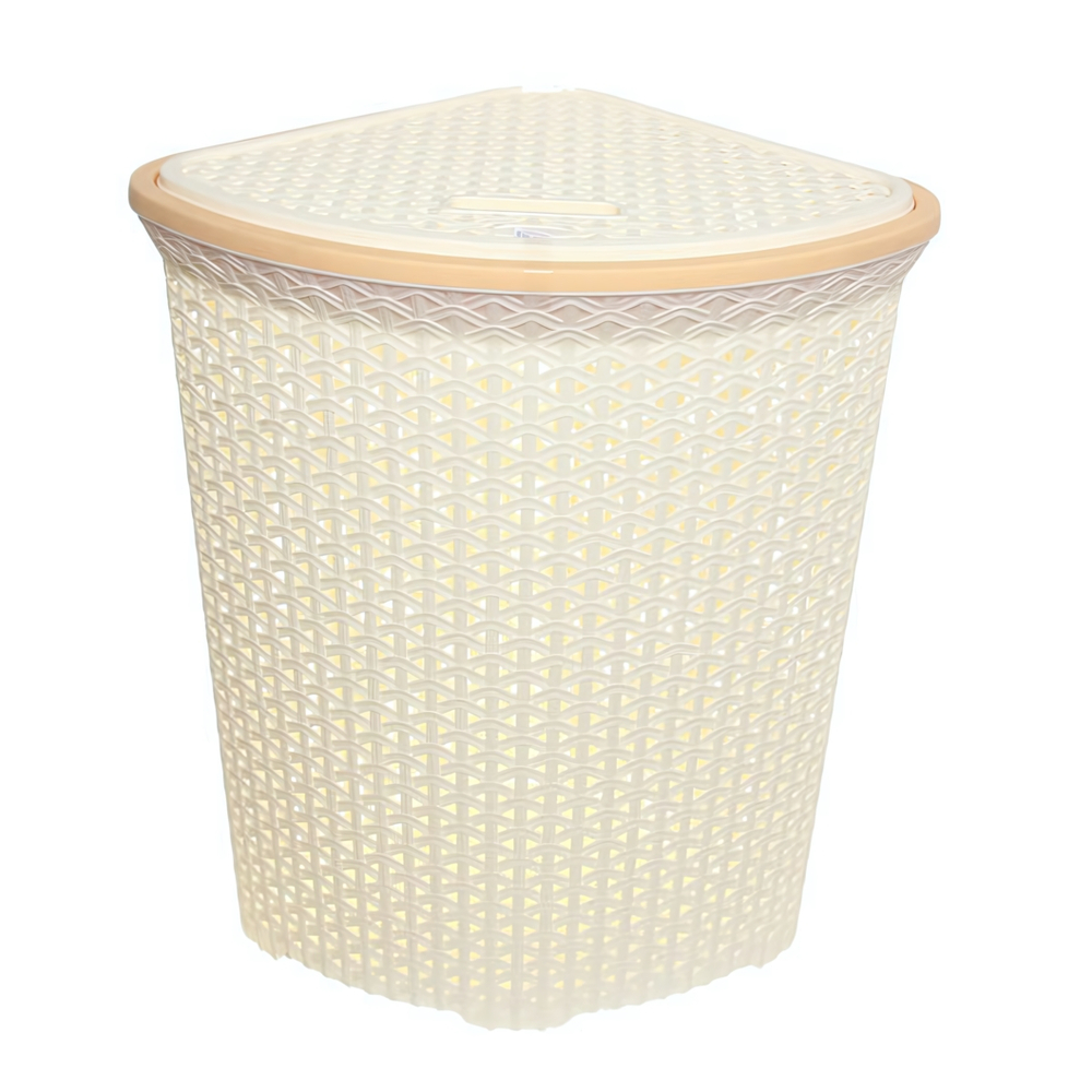 Корзина д/белья «Плетенка» 55 л. угловая с крышкой (Ар-пласт) (Р)