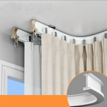 Тихий изогнутый карниз для штор с бегунками