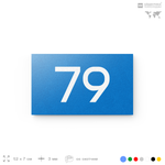 Табличка с номером 79 на дверь квартиры, для офиса, кабинета, аудитории, склада, голубая 120х70 мм, Айдентика Технолоджи