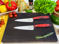 🏆Два Кухонных ножа Alexander M AUS-8 Red G10