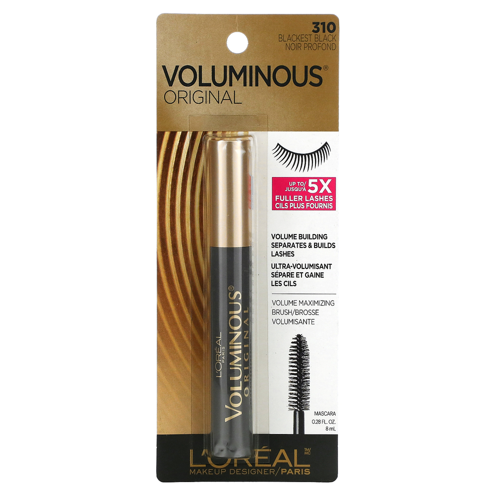 L'Oréal, Тушь для ресниц Voluminous Original, угольно-черная 310, 8 мл