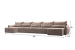 Диван П-образный Лига-051 НПБ МегаЛонг ВЕЛЮР TOWER 05 бежевый