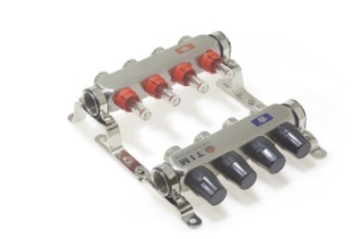 Кол. группа из НЕРЖ с расход. 1", БЕЗ кранов 12вых "TIM"