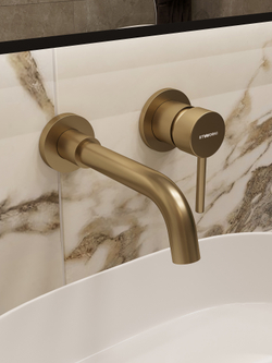 Смеситель для раковины STWORKI Эстерсунд S31040GM С ВНУТРЕННЕЙ ЧАСТЬЮ, матовое золото