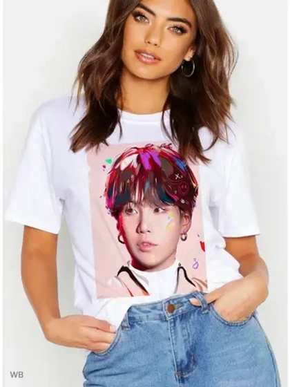 Футболка женская/с принтом BTS