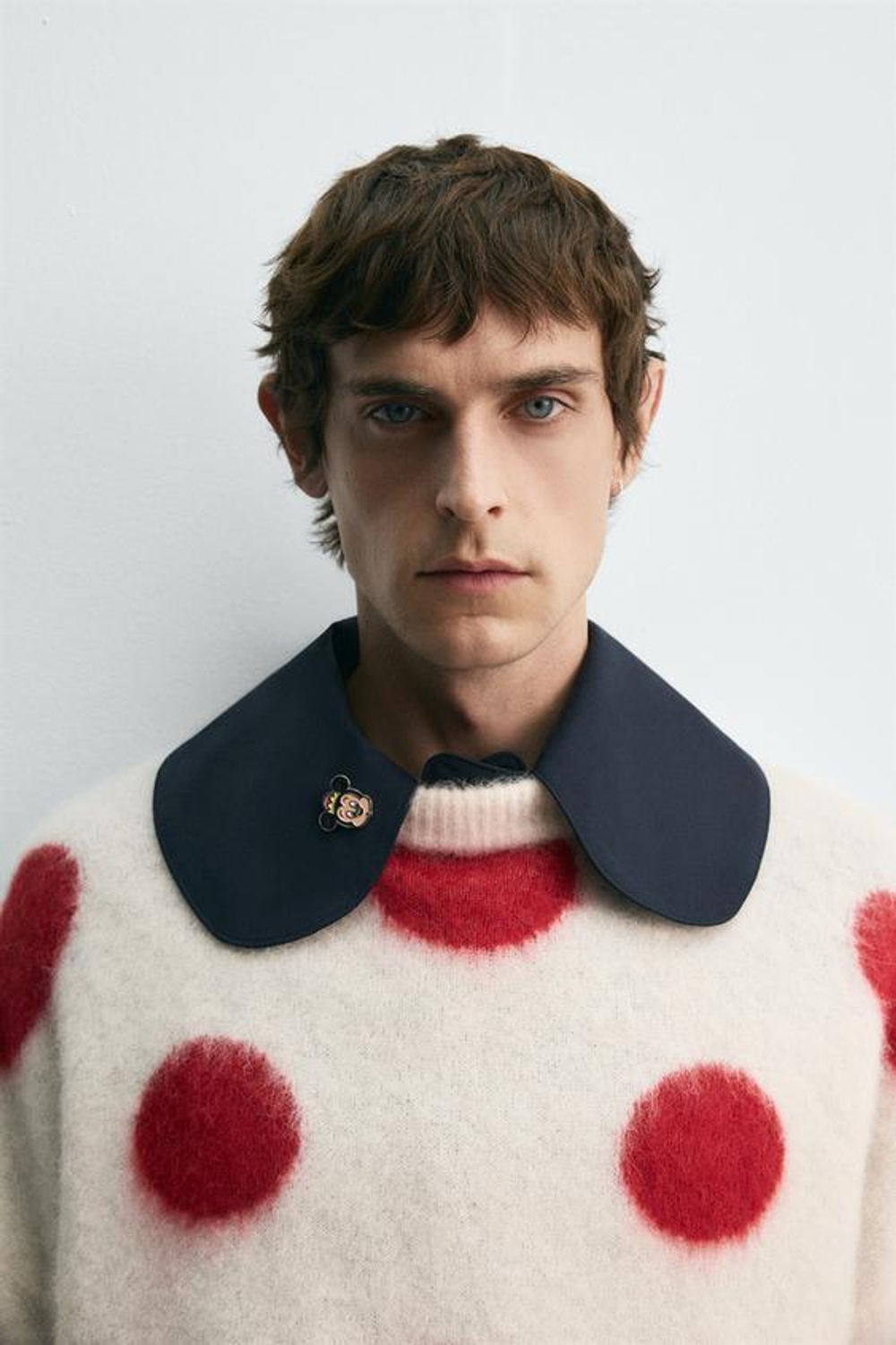 ZARA HARRY LAMBERT X DISNEY СВИТЕР В ГОРОШЕК, ЭКРЮ