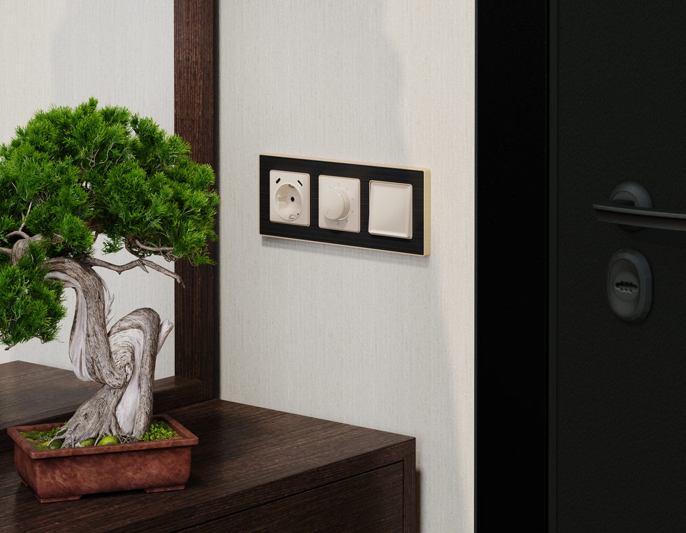 MA310510 Комплект механизма электрической розетки 2USB С+C 20W с/з на винтовых зажимах 16A-250V ALFA Бежевый глянец QUANT (AP3105, VM165)