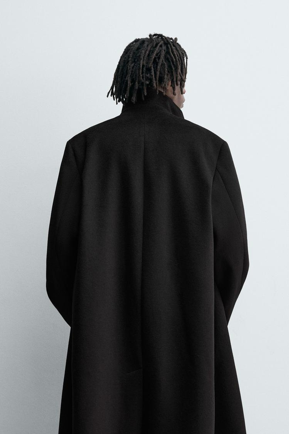 ZARA ПАЛЬТО ИЗ ШЕРСТИ, ЧЕРНЫЙ