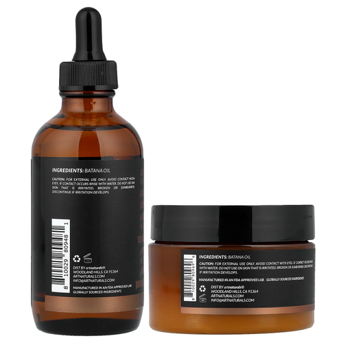 artnaturals, Чистое масло батаны, набор для роста волос, набор из 4 предметов