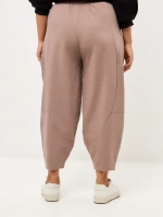 Брюки бананы трикотажные с декоративными швами