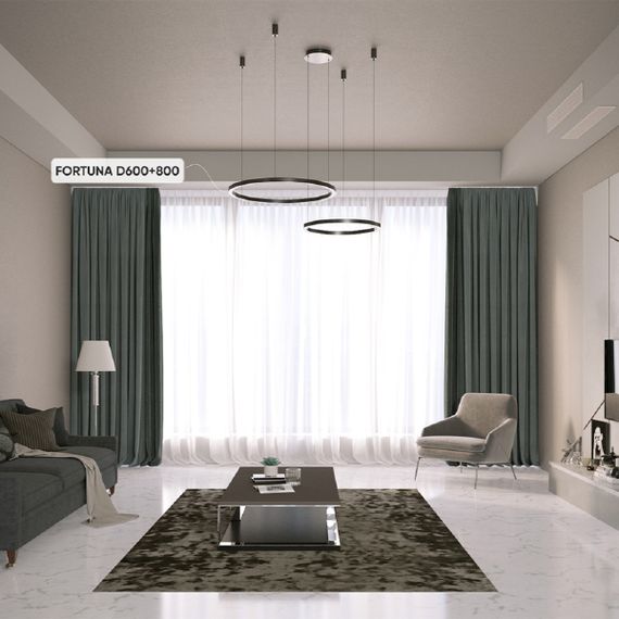 Подвесная люстра Crystal Lux FORTUNA SP123W LED D600+800 BLACK