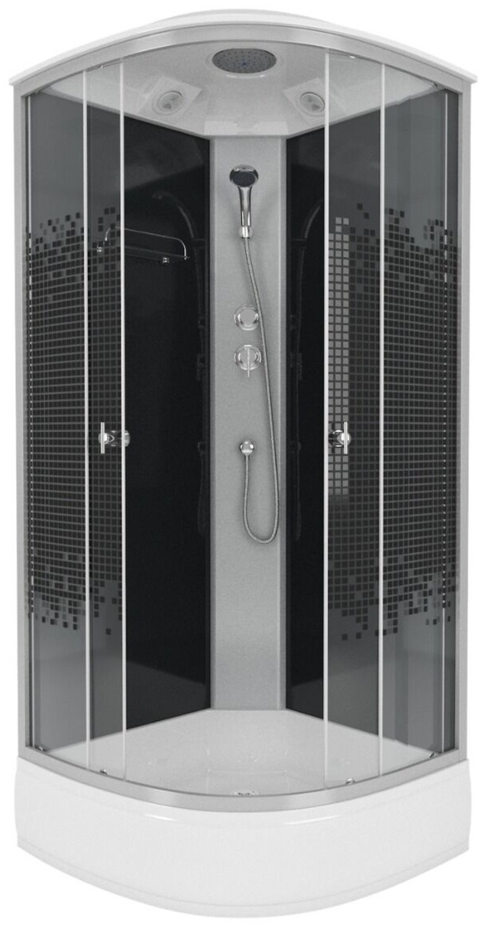 Душ.каб. NG-4503-14 (800х800х2200) низкий  поддон(13см) стекло МОЗАИКА 3 места