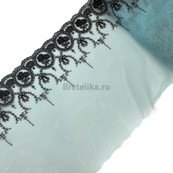 Вышивка на сетке ментол 25 см