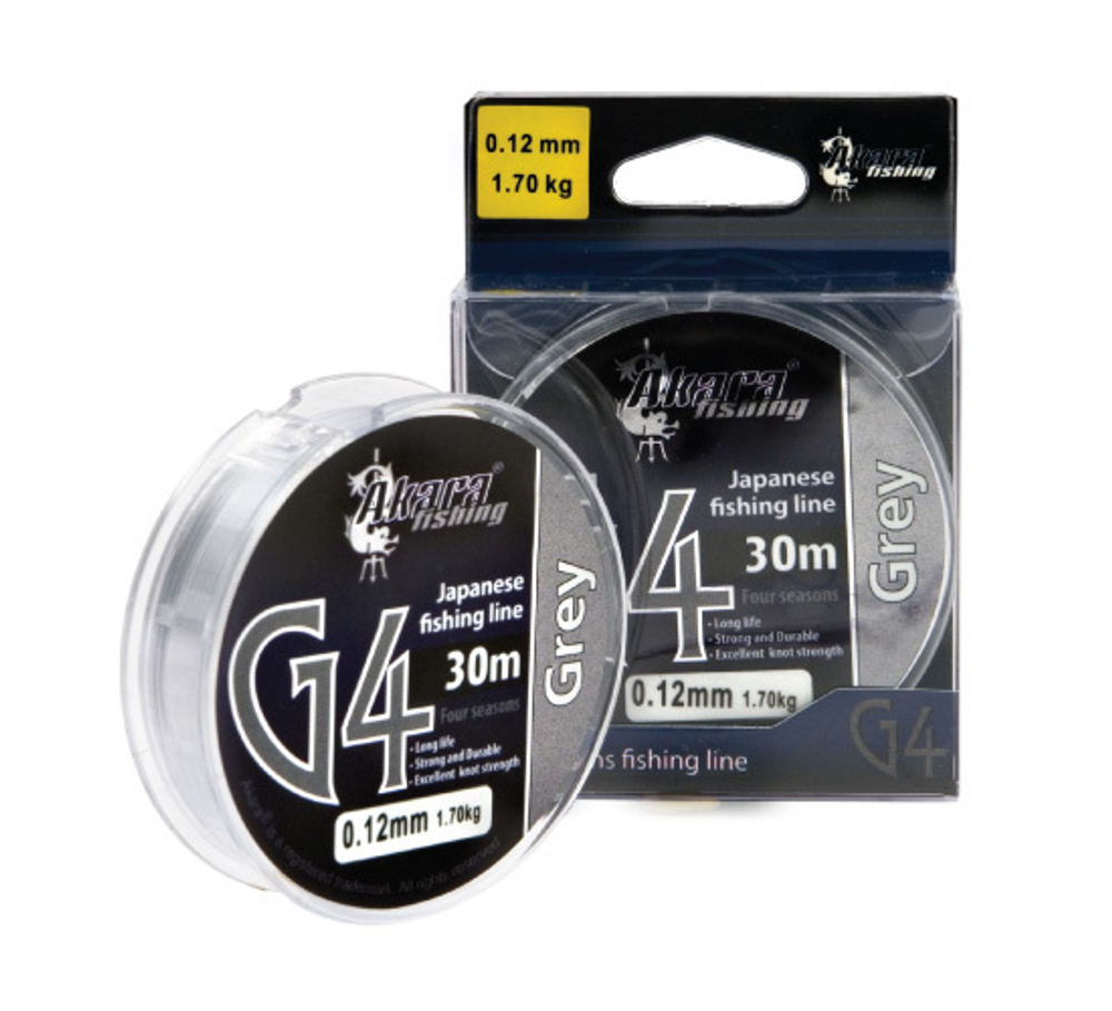 Леска Akara G4 Grey 30 м 0,10