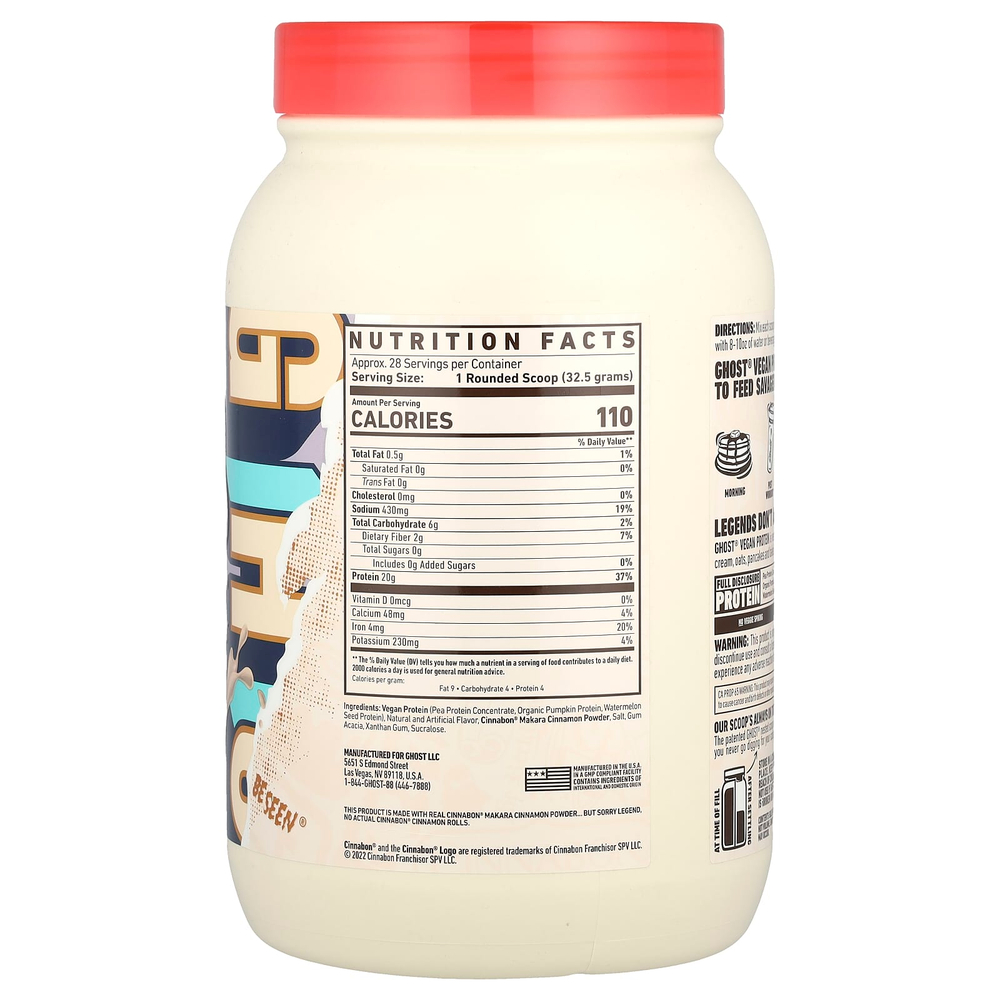 Ghost, Vegan Protein, Cinnabon®, 910 г (2 фунта)
