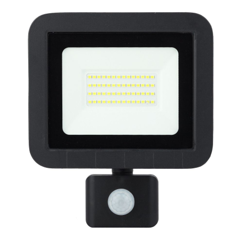 Прожектор светодиодный уличный ЭРА LPR-041-2-65K-050 50Вт 6500К 4000Лм IP65 датчик движения регулируемый | Прожекторы Стандарт