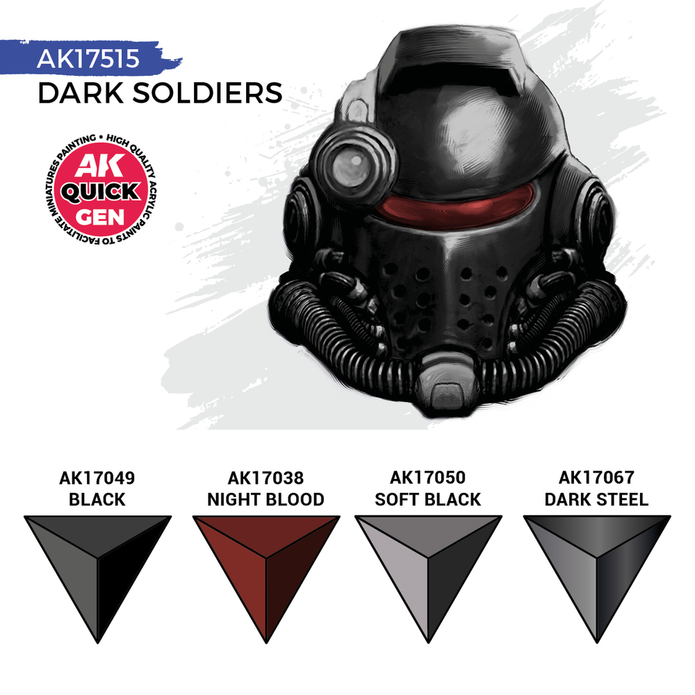 Набор акриловых красок AK Interactive - Dark Soldiers - QUICK GEN Set
