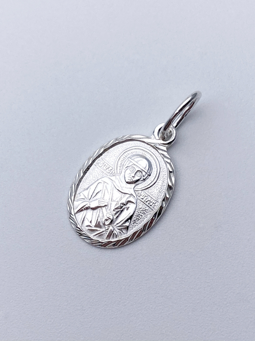 Образок из серебра/Без покрытия/С подвижным ухом/Ангелина