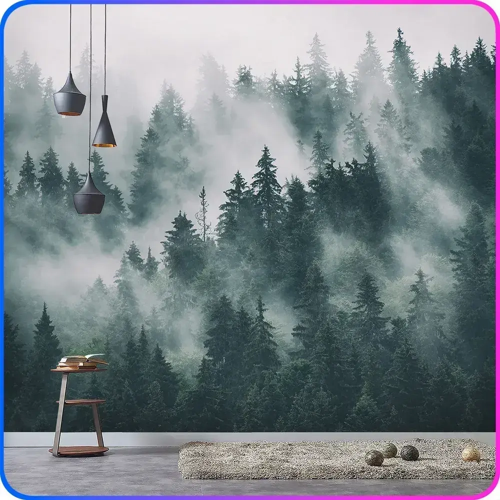 Фотообои 3d на стену флизелиновые Туманный лес 300х270 см Luxury Walls AM13103