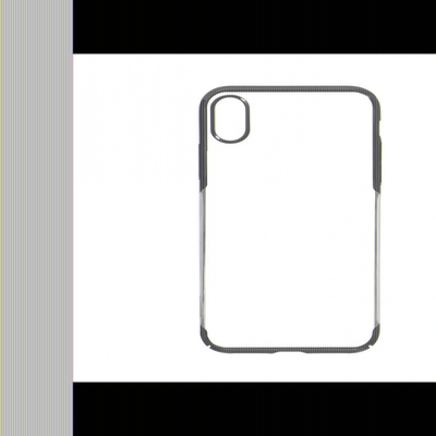 Чехол пластиковый прозрачный с цветной рамкой для iPhone XS Max, 013348 Синий