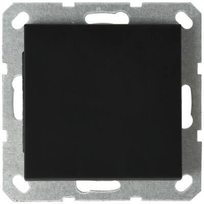 Выключатель одноклавишный перекрестный 10A 250V~ с накладкой, цвет черный матовый (soft touch)