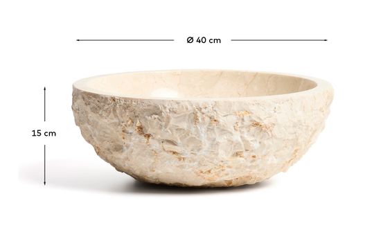 Раковина Orvane из бежевого мрамора Ø 40 см