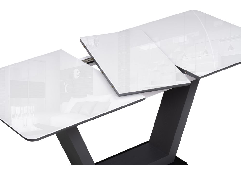 Стол на тумбе Иматра 140(180)х80х75 ультра белый / черный