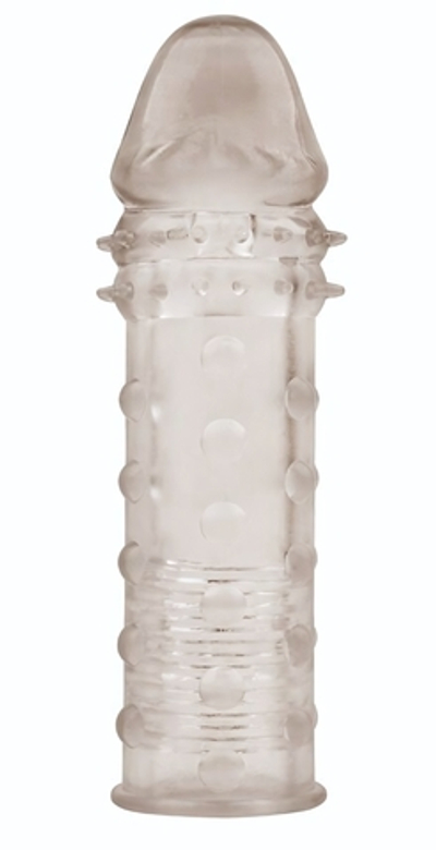 Дымчатая удлиняющая насадка на пенис Extra Texture Sleeve - 16,2 см. (Цвет: дымчатый)