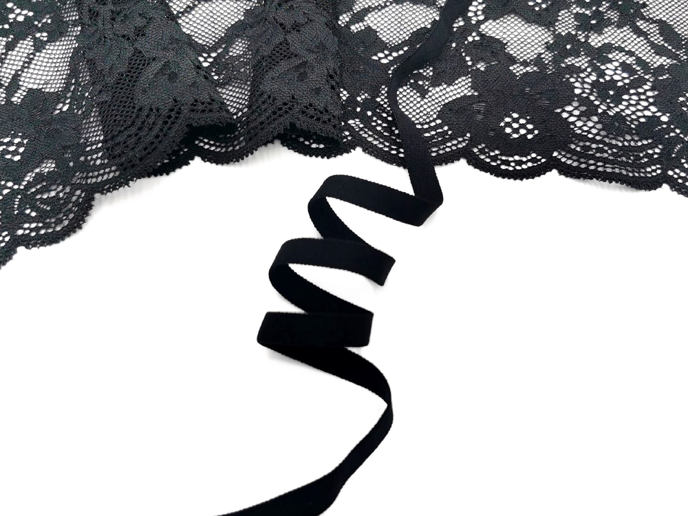 Резинка для укрепления, (плоская), 8 мм, черная, (арт: RUP/8-170), м